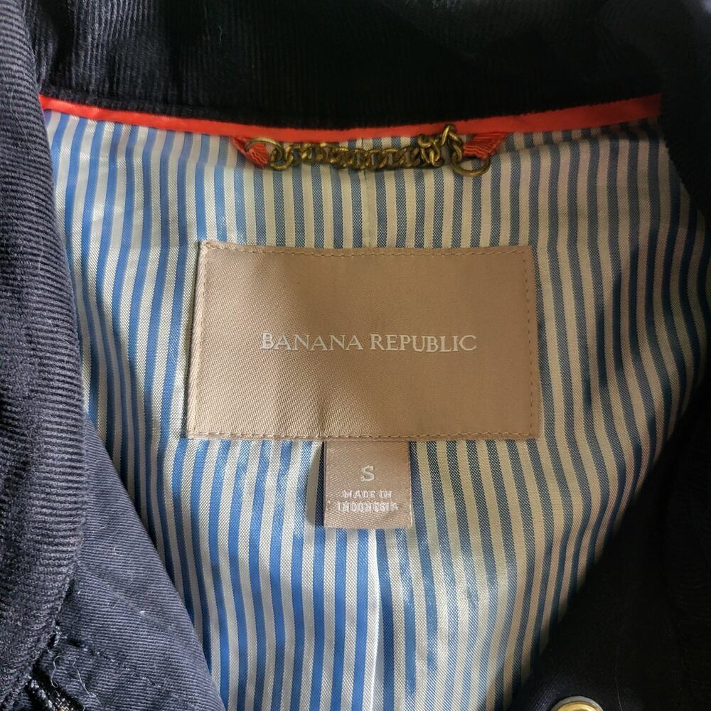 Banana Republic Military Coat Size S Blue Lined Belted Jacket Urban Preppy Fall - Picture 7 of 13